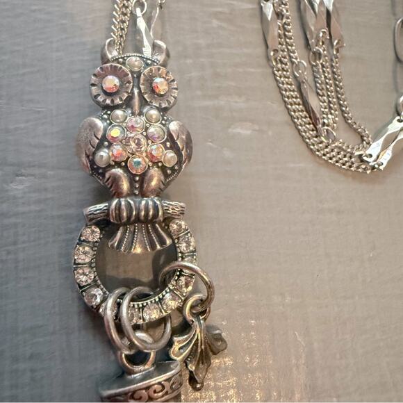 Mariana Crystal Owl Charm Pendant Necklace - Picture 9 of 9